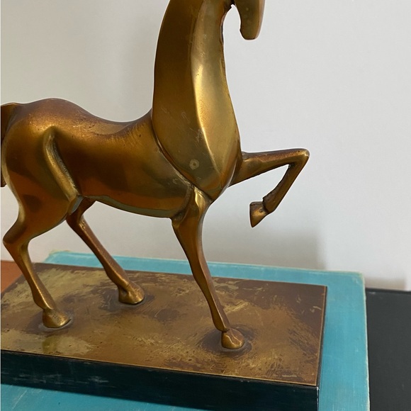Vintage Etruscan Style Bronze Horse MCM Brass Horse Statue Equestrian Figurine - Picture 6 of 13